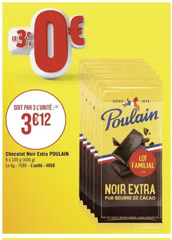 Casino Hyperfrais Poulain chocolat noir extra offre