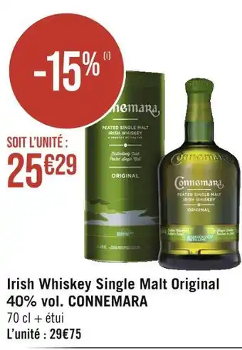 Casino Hyperfrais Connemara irish whiskey single malt original 40% vol offre