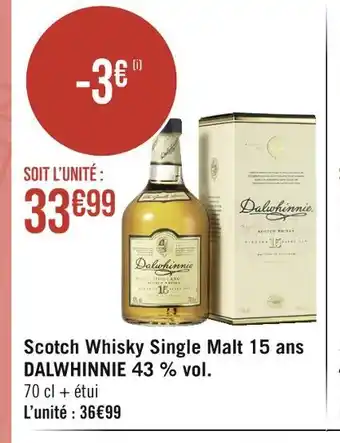Dalwhinnie scotch whisky single malt 15 ans 43 % vol
