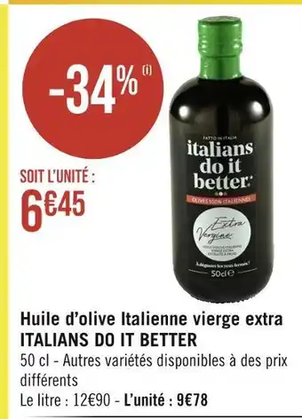 Casino Hyperfrais Italians do it better huile d’olive italienne vierge extra offre