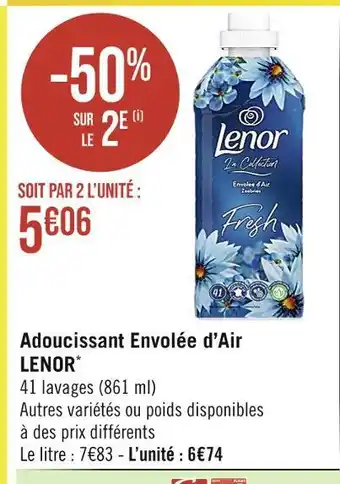 Casino Supermarchés Lenor adoucissant envolée d’air offre