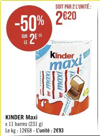 Casino Supermarchés Kinder kinder maxi offre