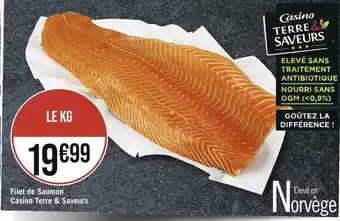 Casino Supermarchés Casino terre & saveurs filet de saumon offre