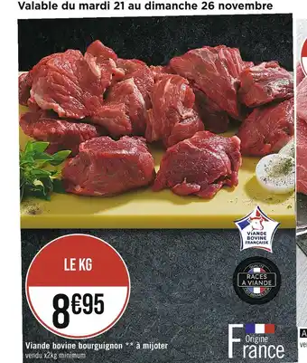 Casino Supermarchés Races a viande viande bovine bourguignon à mijoter offre