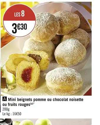 Casino Supermarchés Mini beignets pomme ou chocolat noisette ou fruits rouges offre