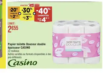 Casino Supermarchés Casino papier toilette douceur double épaisseur offre