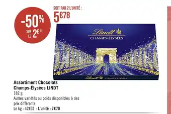 Lindt assortiment chocolats champs-élysées