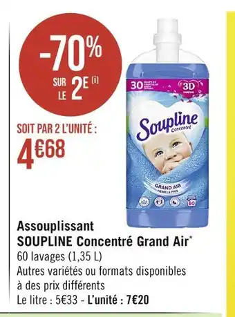 Casino Supermarchés Soupline assouplissant concentré grand air offre