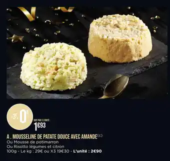 Mousseline de patate douce avec amande