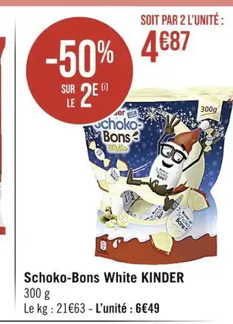 Casino Supermarchés Kinder schoko-bons white offre