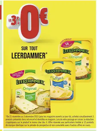 Casino Supermarchés Leerdammer le 3e à 0€ sur tout leerdammer offre