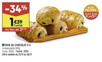 Leader Price C PAIN AU CHOCOLAT X 4 offre