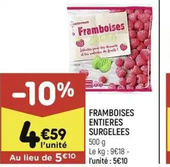FRAMBOISES ENTIERES SURGELEES