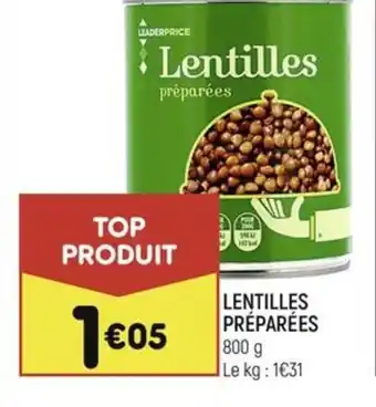 Leader Price LENTILLES PRÉPARÉES offre