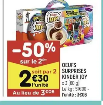 Leader Price Oeufs surprises kinder joy offre