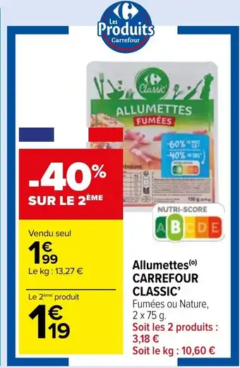 Carrefour Market Allumettes CARREFOUR CLASSIC offre