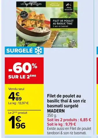 Carrefour Market Filet de poulet au basilic thaï & son riz offre