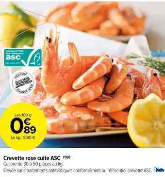 Carrefour Market Crevette rose cuite ASC offre