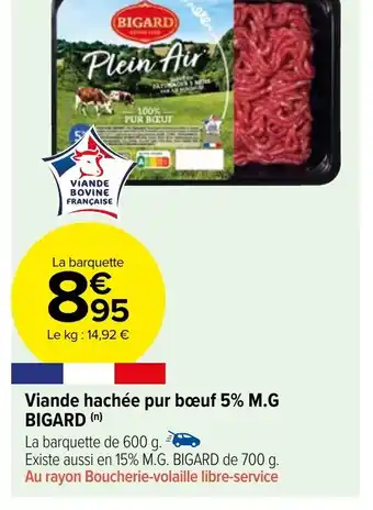 Carrefour Market Viande hachée pur bœuf 5% M.G BIGARD offre