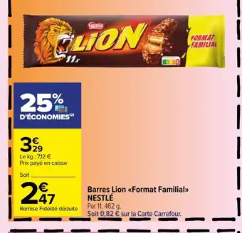 Carrefour Market Barres Lion Format Familial NESTLÉ offre