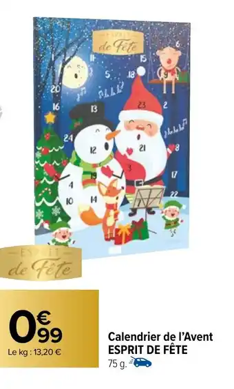 Carrefour Market Calendrier de l'Avent ESPRIT DE FÊTE offre