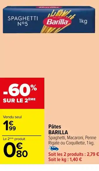 Carrefour Market Pâtes BARILLA offre