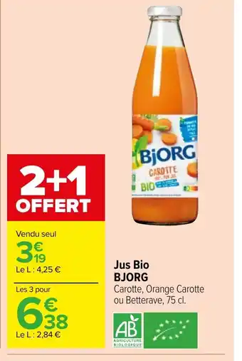 Carrefour Market Jus Bio BJORG offre