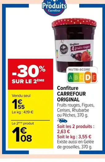Carrefour Market Confiture CARREFOUR ORIGINAL offre