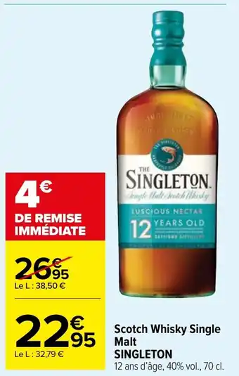 Carrefour Market Scotch Whisky Single Malt SINGLETON offre