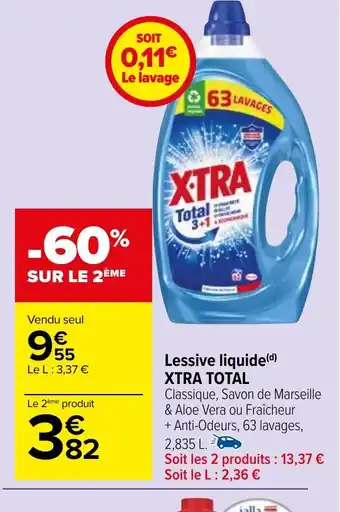 Carrefour Market Lessive liquide XTRA TOTAL offre