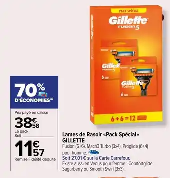 Carrefour Market Lames de Rasoir Pack Spécial GILLETTE offre