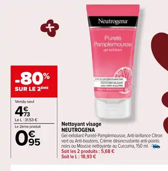 Carrefour Market Nettoyant visage NEUTROGENA offre