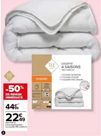 Carrefour Market Couette 4 saisons offre