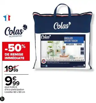 Carrefour Market Oreiller anti acariens offre