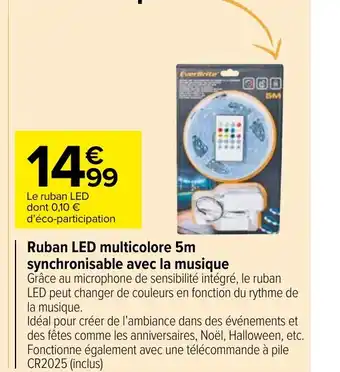 Carrefour Market Ruban LED multicolore 5m offre