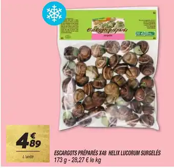 Netto ESCARGOTS PRÉPARÉS X48 HELIX LUCORUM SURGELÉS offre