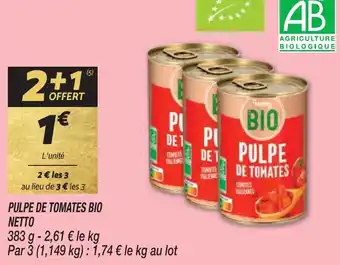 Netto PULPE DE TOMATES BIO offre