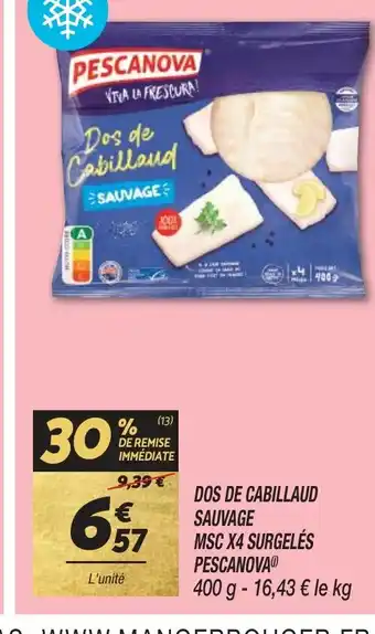 Netto DOS DE CABILLAUD SAUVAGE offre