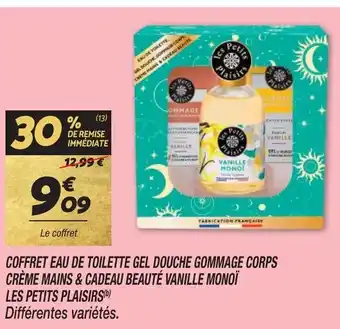 Netto COFFRET EAU DE TOILETTE GEL DOUCHE GOMMAGE CORPS CRÈME MAINS & CADEAU BEAUTÉ VANILLE MONOÏ offre