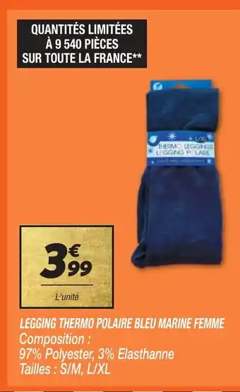Netto LEGGING THERMO POLAIRE BLEU MARINE FEMME offre