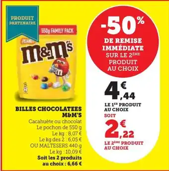 Hyper U BILLES CHOCOLATEES M&M'S offre