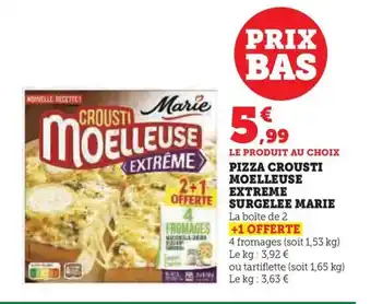 Hyper U PIZZA CROUSTI MOELLEUSE EXTREME SURGELEE MARIE offre