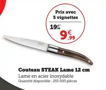 Hyper U Couteau STEAK Lame 12 cm offre