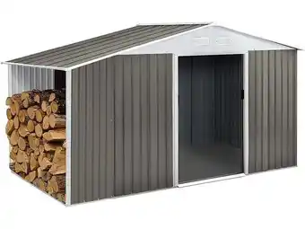 Abri de jardin métal dallas 5,29 m² avec abri bûche