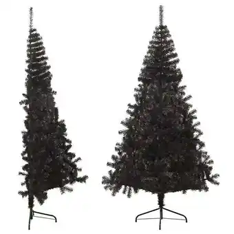 Vidaxl demi sapin de noël artificiel avec support noir 240 cm pvc