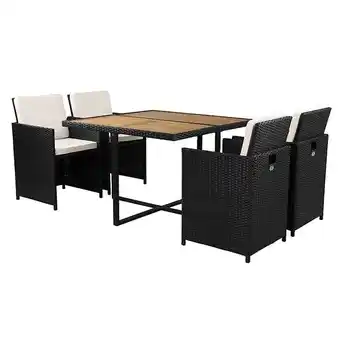 Bricorama Ensemble repas dakotaset en résine tressée et bois 4 places offre
