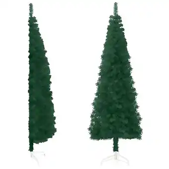 Bricomarché Vidaxl demi sapin de noël artificiel mince avec support vert 150 cm offre