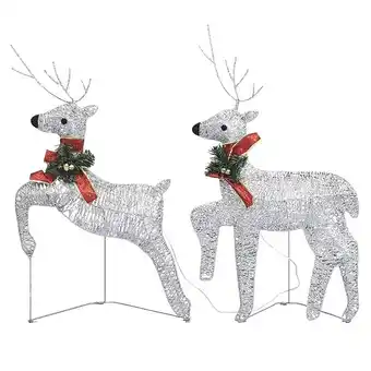 Vidaxl rennes de noël 2 pcs argenté 40 led