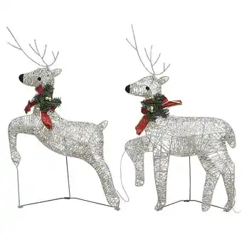 Bricomarché Vidaxl rennes de noël 2 pcs doré 40 led offre