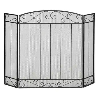Grille de protection pour cheminée - pare-feu large pour cheminée ou poêle - pare-étincelles - barrière de sécurité - 3 volet